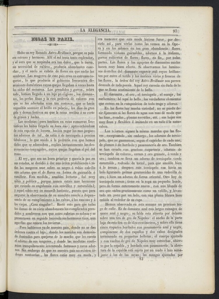 Miniatura de Elegancia: boletín del Gran Tono de 1846, nº 13