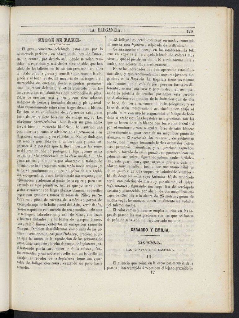 Miniatura de Elegancia: boletín del Gran Tono de 1846, nº 17