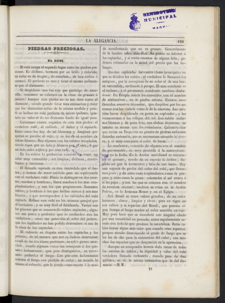 Miniatura de Elegancia: boletín del Gran Tono de 1846, nº 21