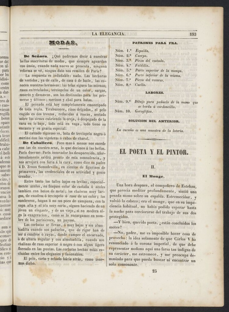 Miniatura de Elegancia: boletín del Gran Tono de 1846, nº 25
