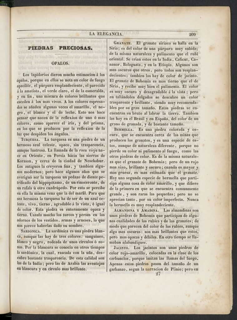 Miniatura de Elegancia: boletín del Gran Tono de 1846, nº 27