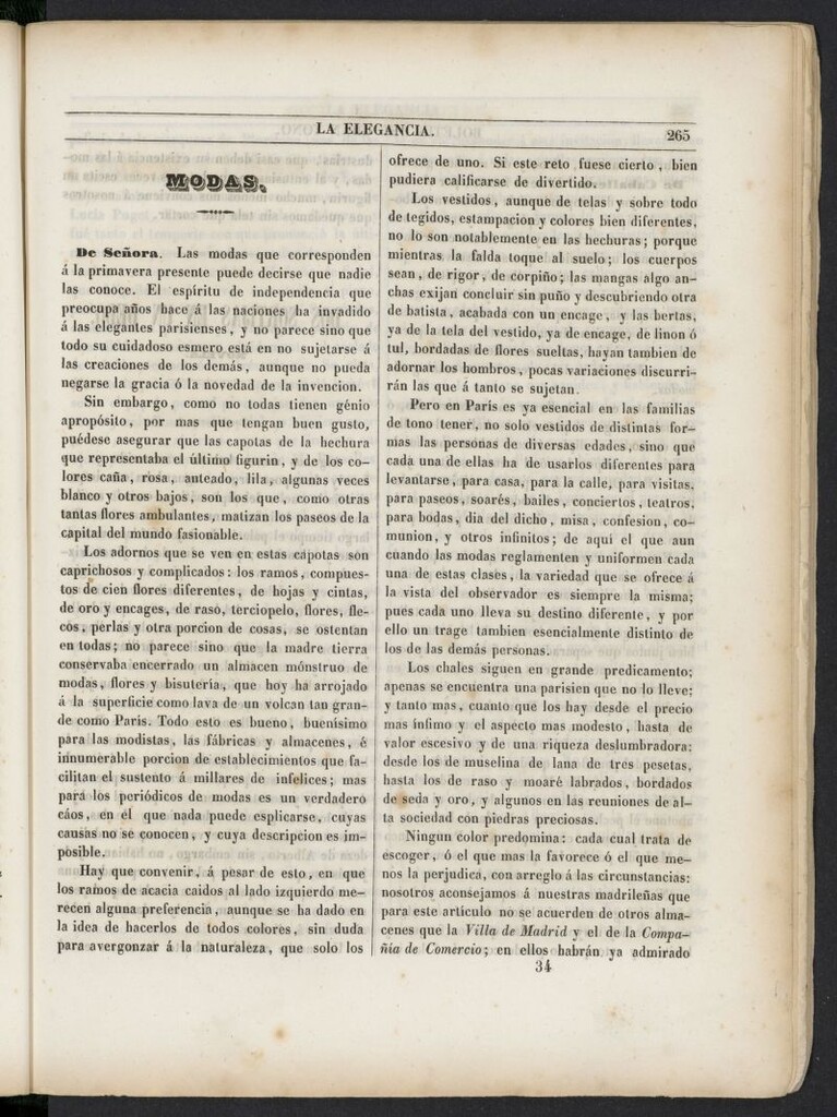 Miniatura de Elegancia: boletín del Gran Tono de 1846, nº 34