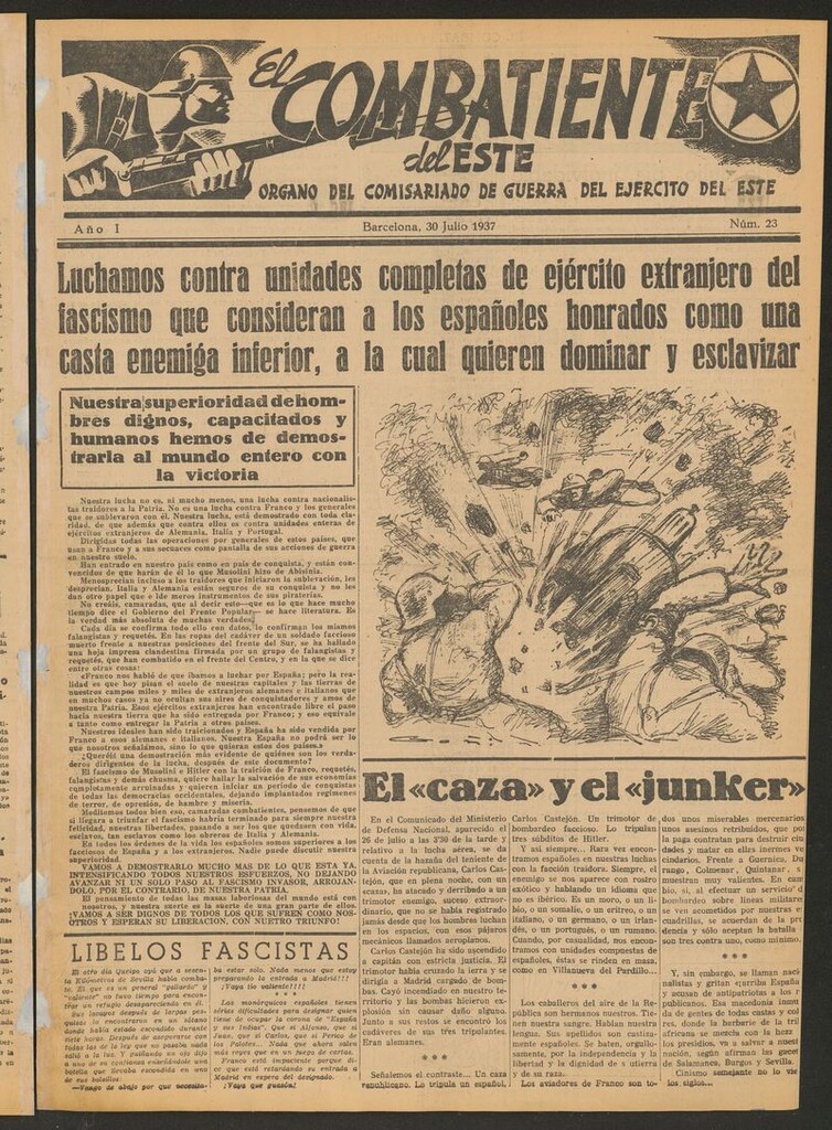 Miniatura de El combatiente del Este (Barcelona.1937) del 30 de julio de 1937