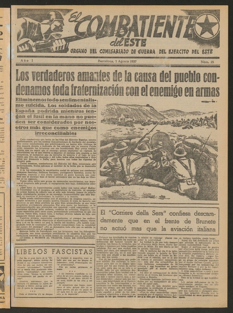 Miniatura de El combatiente del Este (Barcelona.1937) del 1 de agosto de 1937