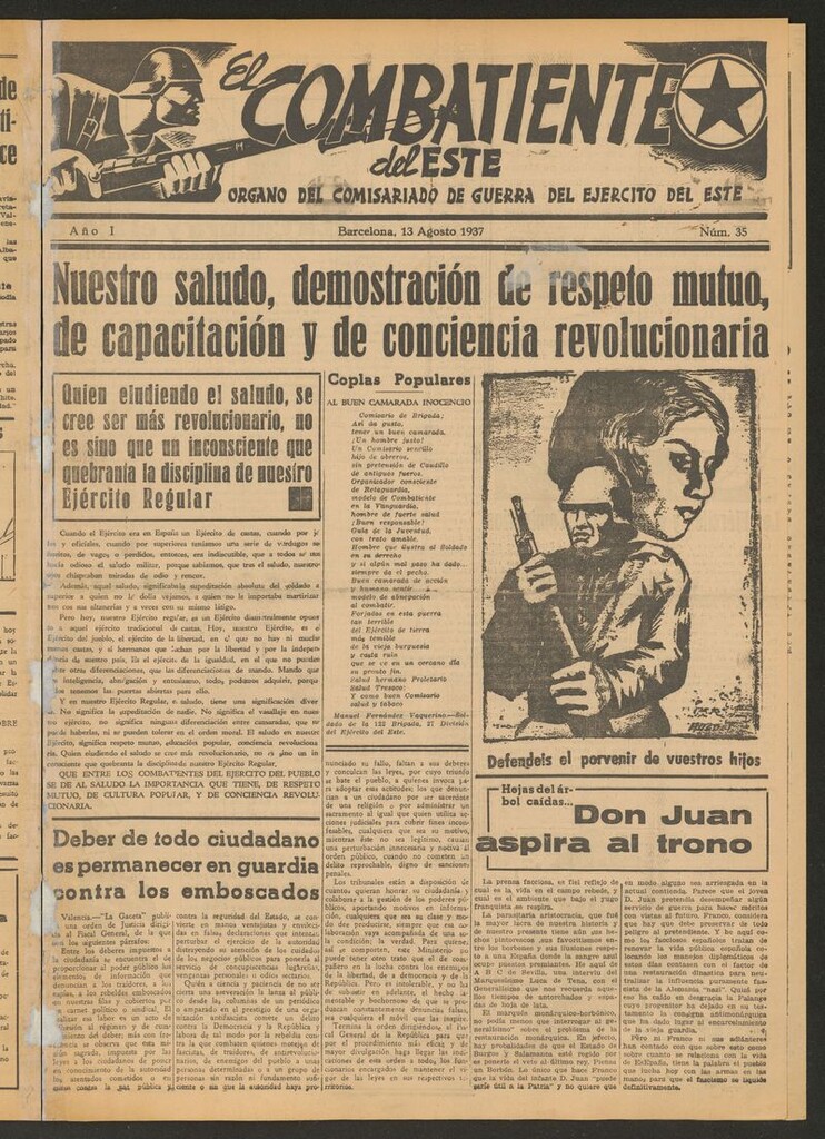 Miniatura de El combatiente del Este (Barcelona.1937) del 13 de agosto de 1937