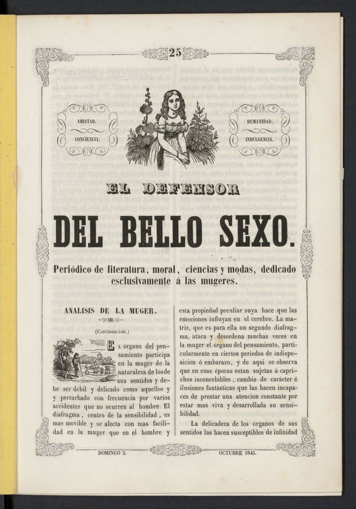 Miniatura de El Defensor del Bello Sexo del 5 de octubre de 1845