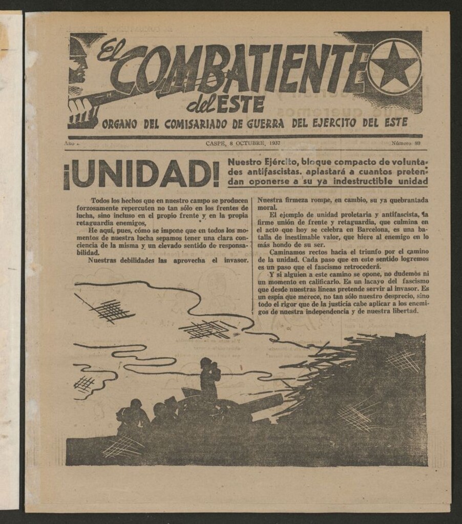 Miniatura de El combatiente del Este (Barcelona.1937) del 8 de octubre de 1937