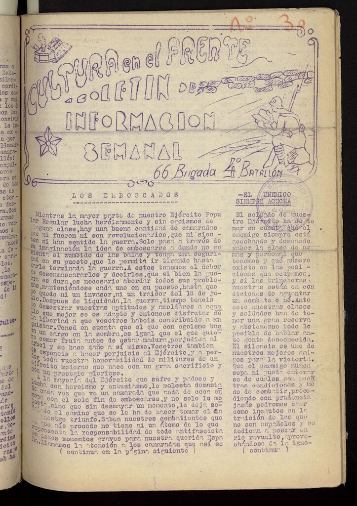 Miniatura de Cultura en el Frente: boletín de información semanal del [11] de octubre de 1937