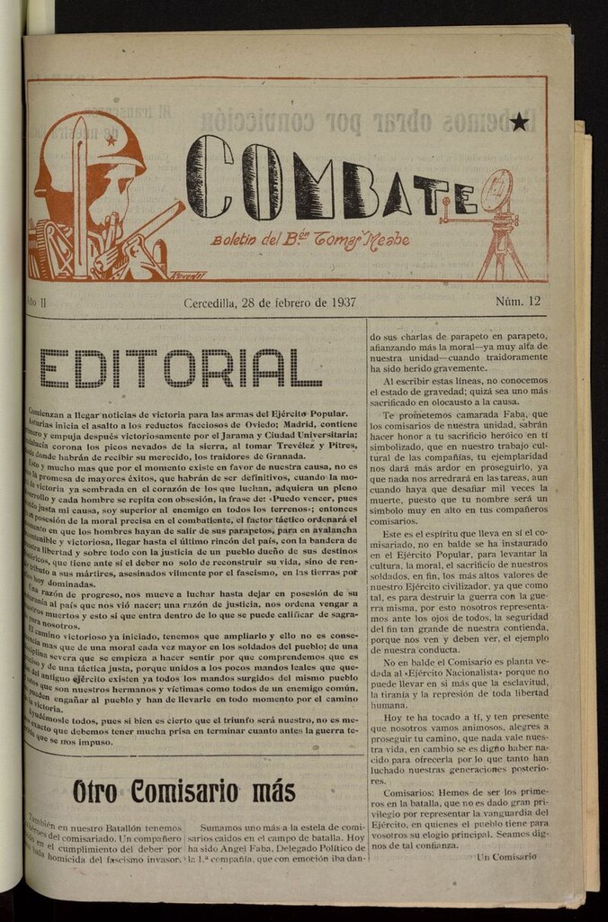 Miniatura de Combate (Cercedilla, 1937) del 28 de febrero de 1937