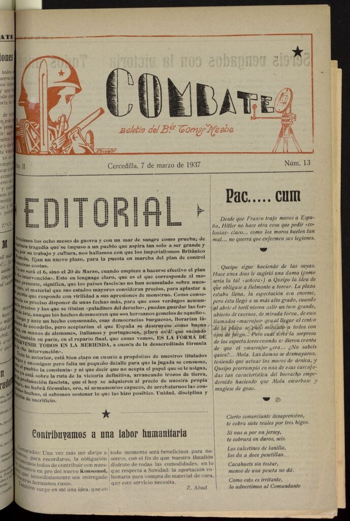 Miniatura de Combate (Cercedilla, 1937) del 7 de marzo de 1937