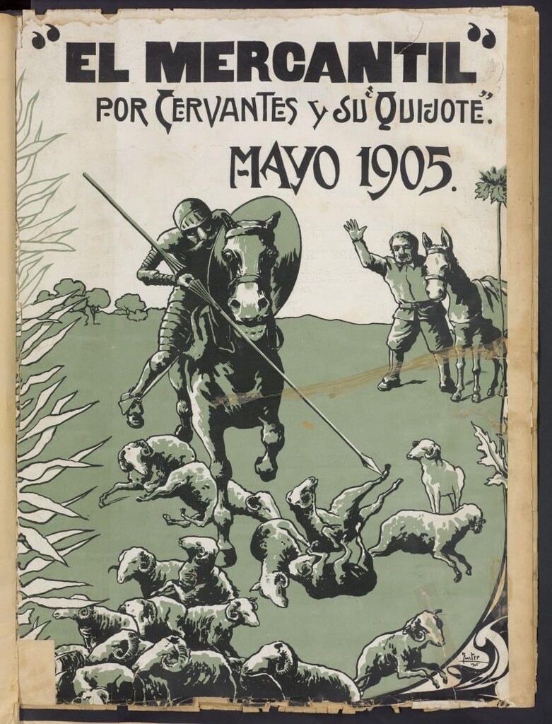 Miniatura de El mercantil por Cervantes y su Quijote de mayo de 1905