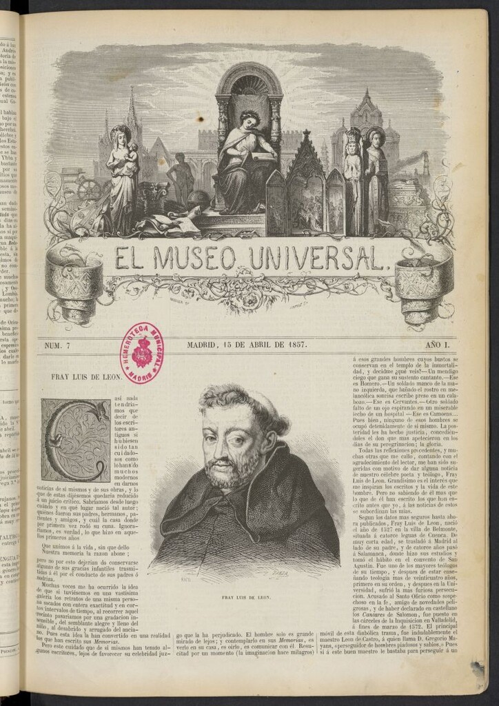 Miniatura de El Museo Universal : periódico de ciencias, literatura, artes, industria y conocimientos útiles del 15 de abril de 1857, nº 7