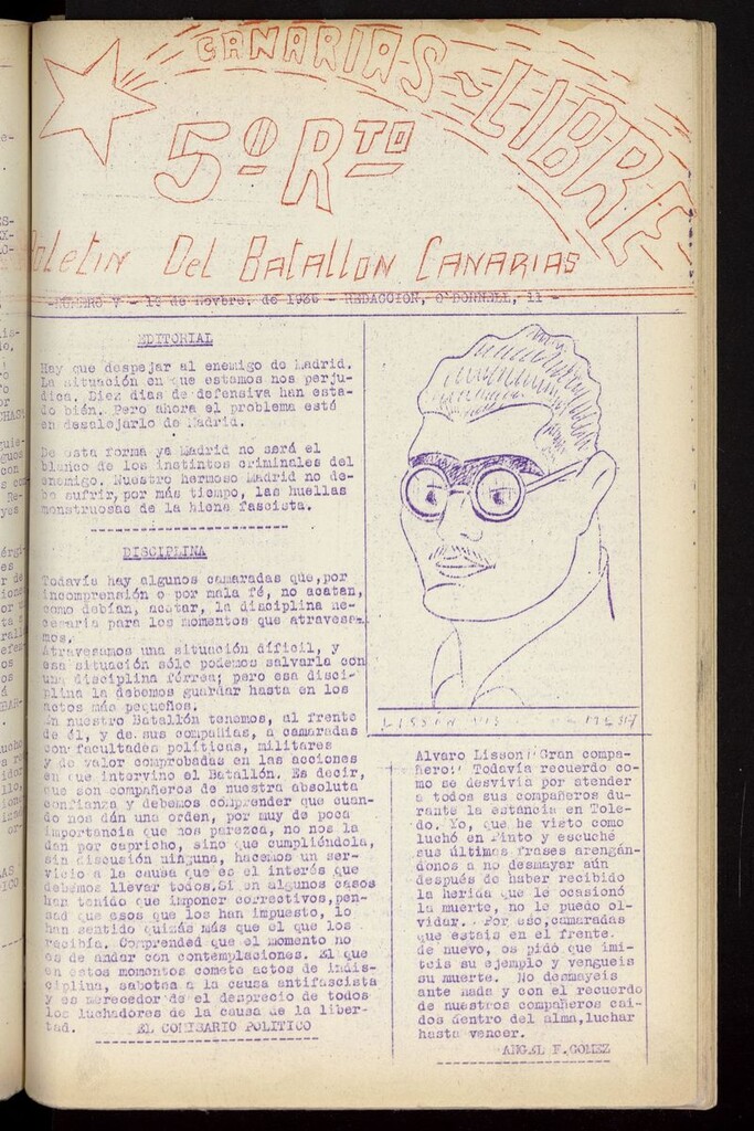 Miniatura de Canarias Libre (Madrid. 1936) del 19 de noviembre de 1936