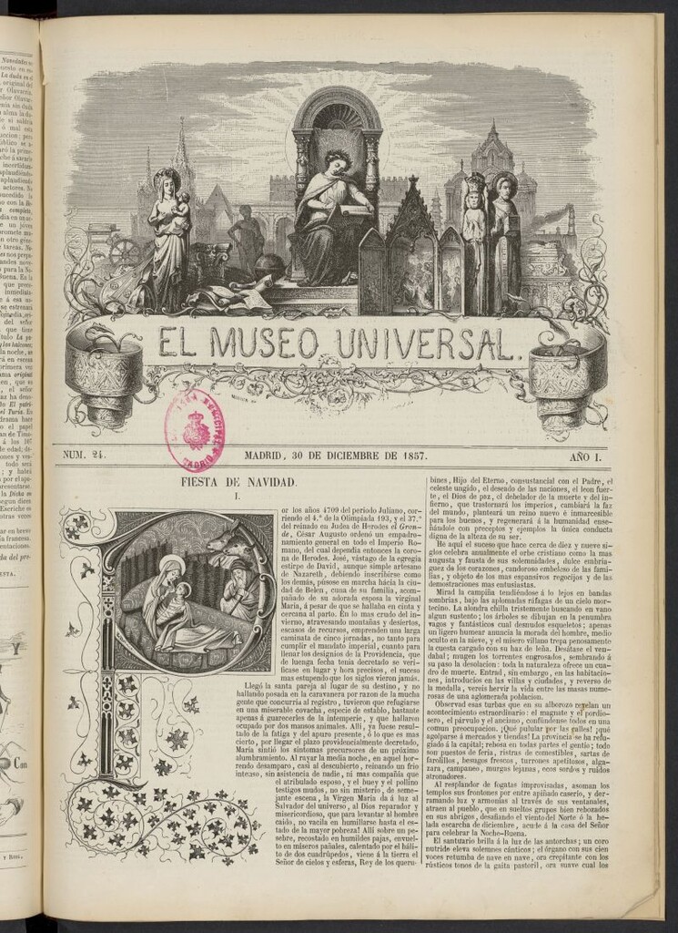 Miniatura de El Museo Universal : periódico de ciencias, literatura, artes, industria y conocimientos útiles del 30 de diciembre de 1857, nº 24
