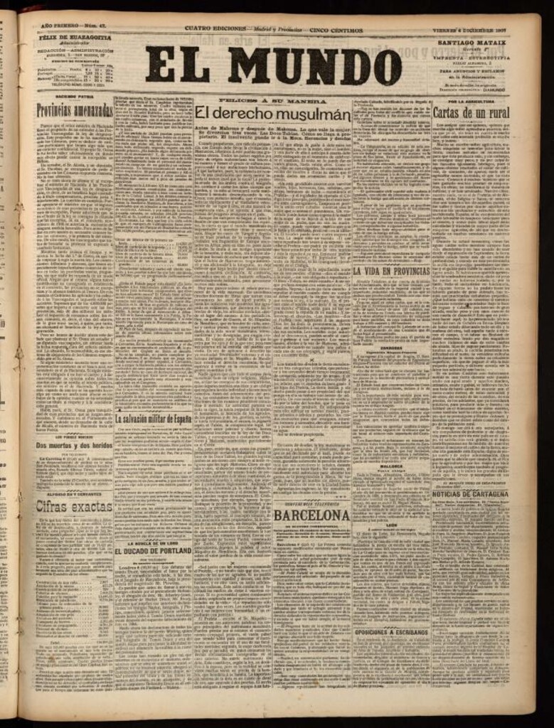 Miniatura de El Mundo del 6 de diciembre de 1907, edición de provincias