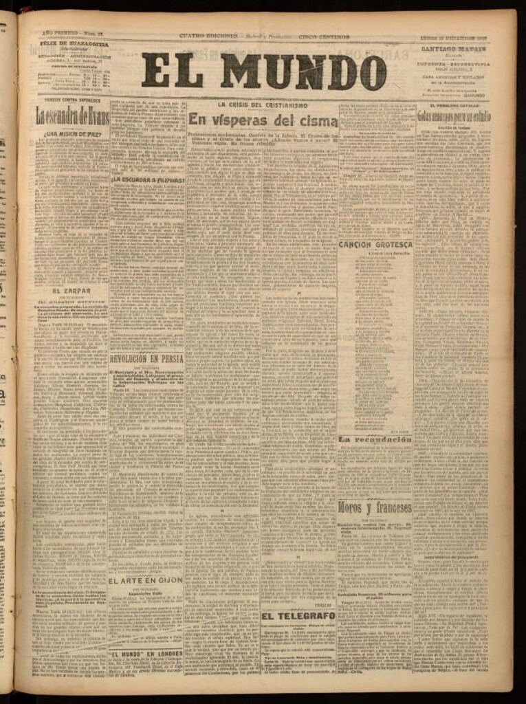 Miniatura de El Mundo del 16 de diciembre de 1907, edición de provincias