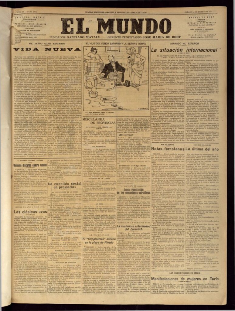 Miniatura de El Mundo del 1 de enero de 1921