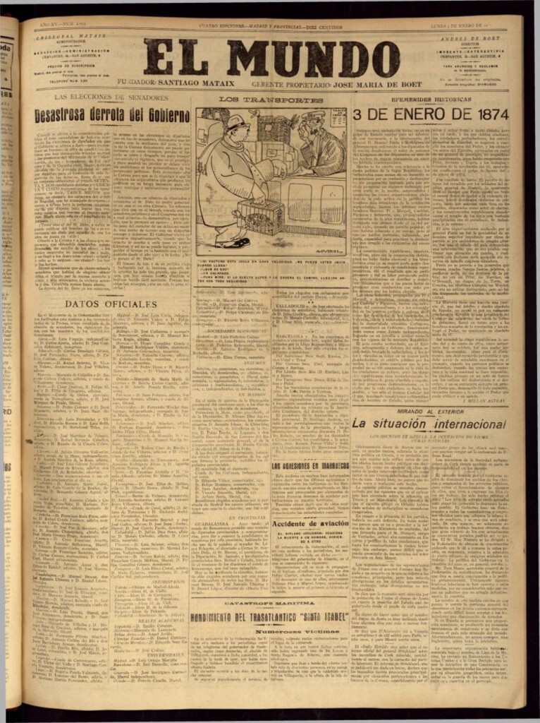 Miniatura de El Mundo del 3 de enero de 1921
