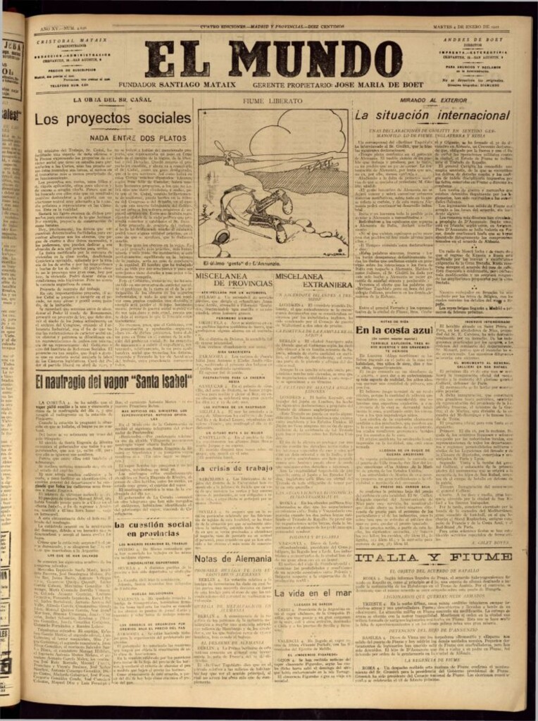 Miniatura de El Mundo del 4 de enero de 1921