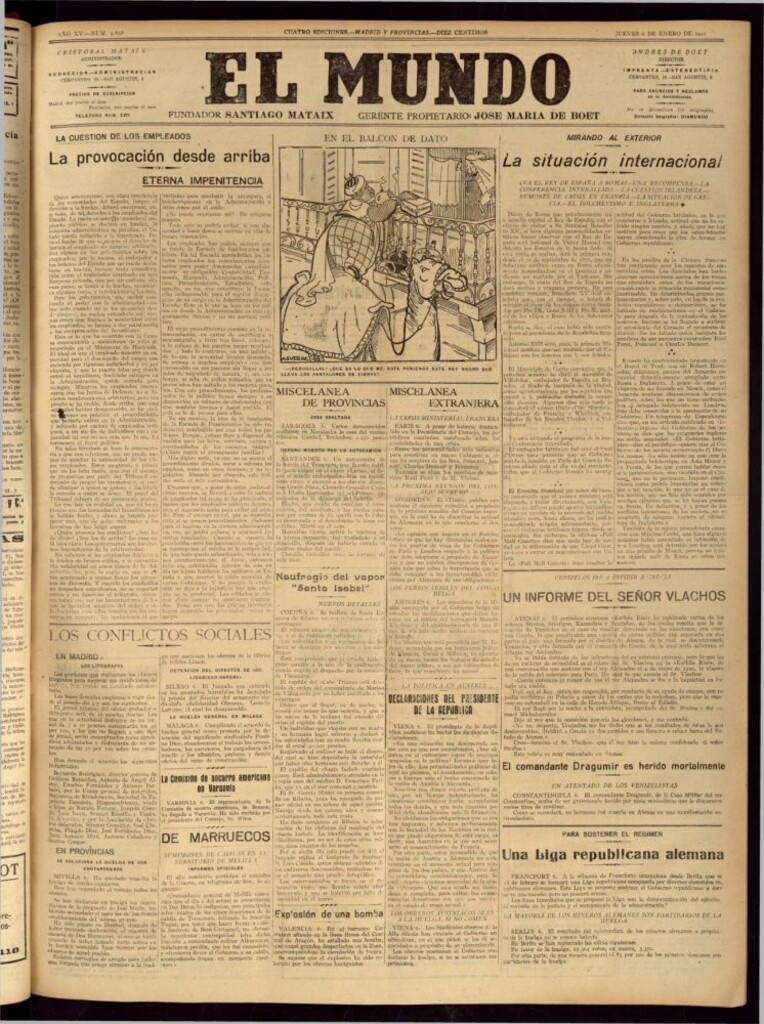 Miniatura de El Mundo del 6 de enero de 1921