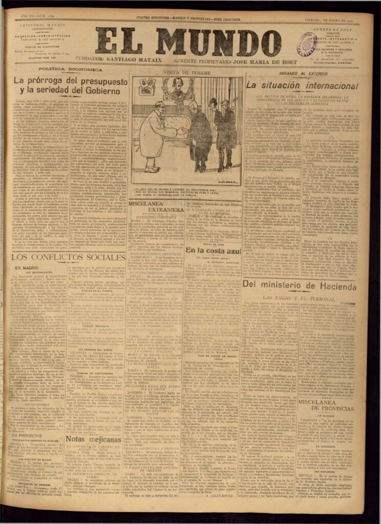 Miniatura de El Mundo del 7 de enero de 1921 (edición de provincias)