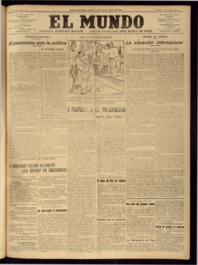 Miniatura de El Mundo del 11 de enero de 1921