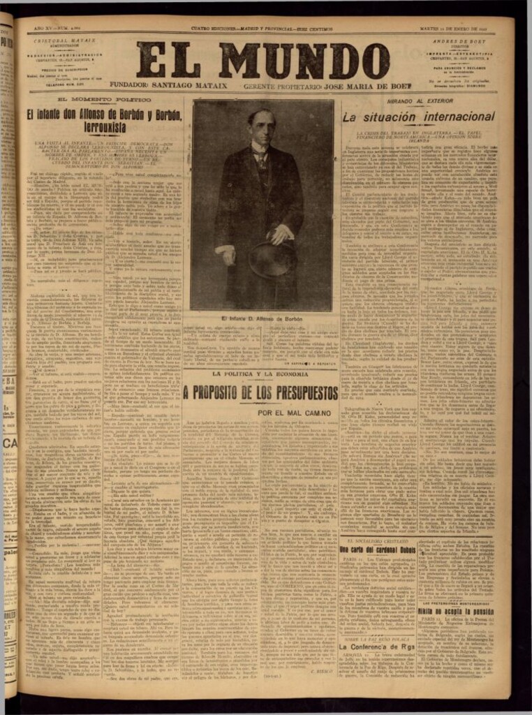 Miniatura de El Mundo del 11 de enero de 1921 (edición de provincias)