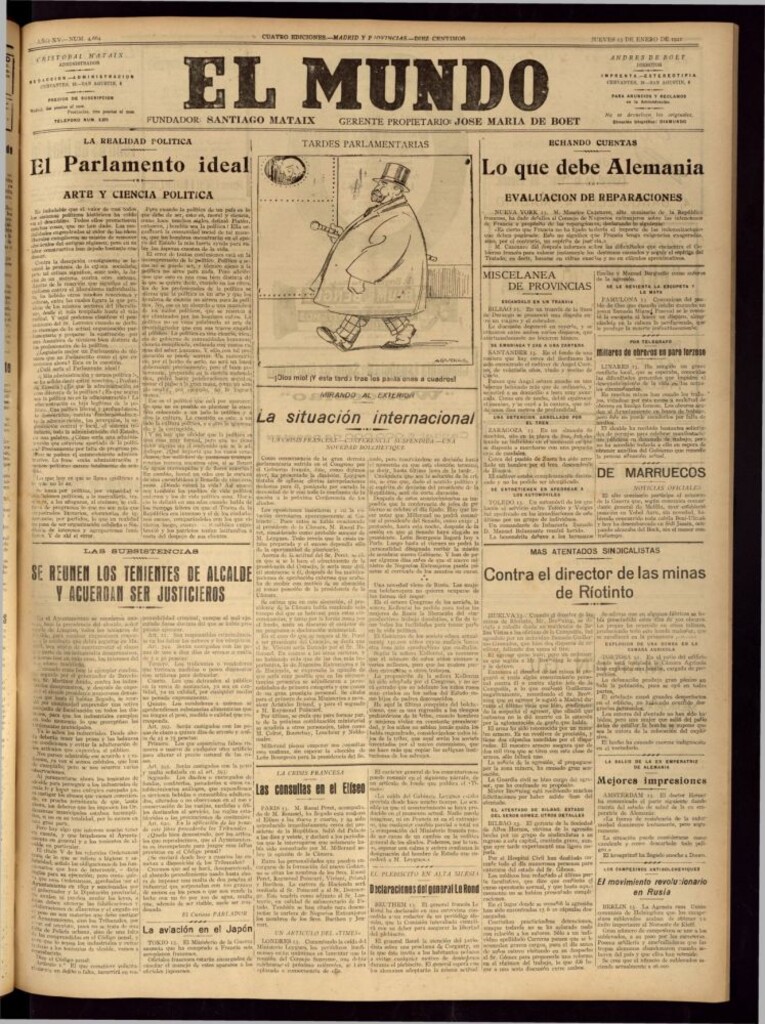 Miniatura de El Mundo del 13 de enero de 1921
