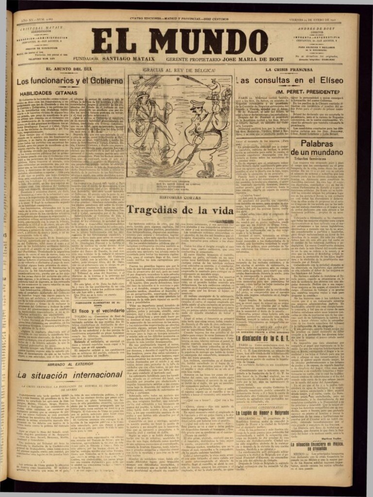 Miniatura de El Mundo del 14 de enero de 1921