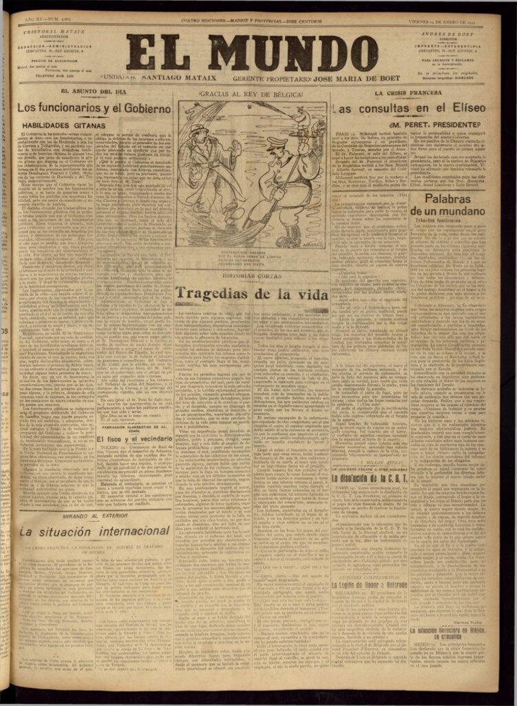 Miniatura de El Mundo del 14 de enero de 1921 (edición de provincias)