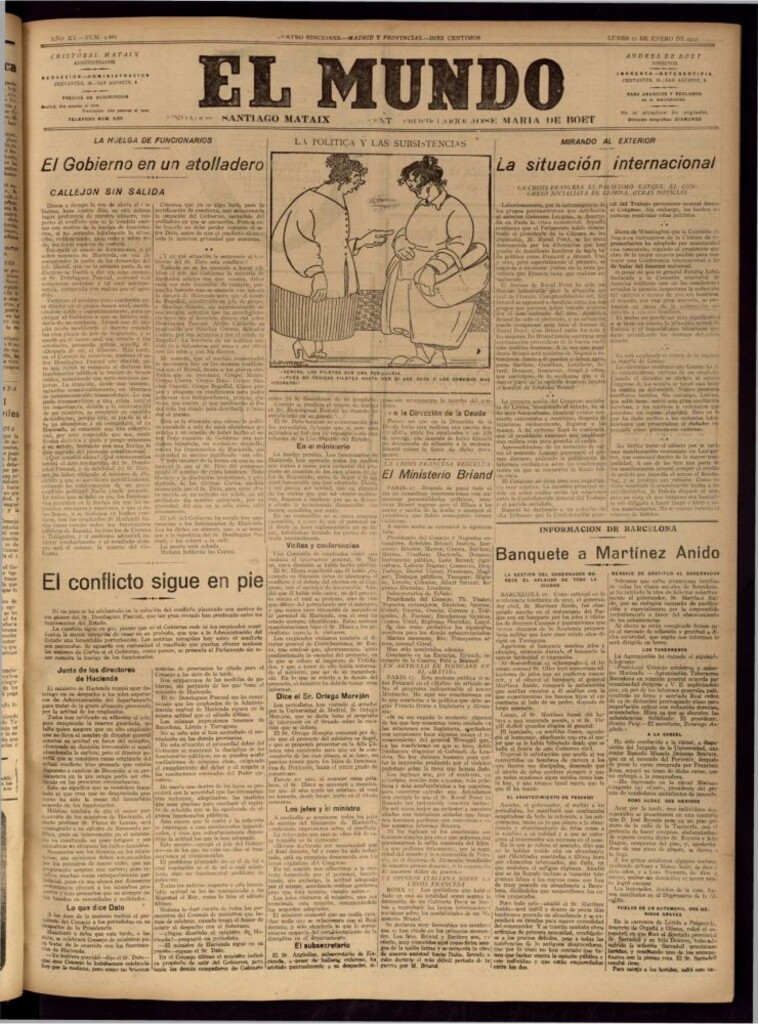 Miniatura de El Mundo del 17 de enero de 1921 (edición de provincias)