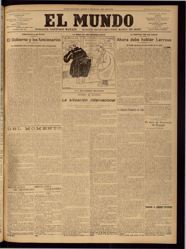 Miniatura de El Mundo del 20 de enero de 1921