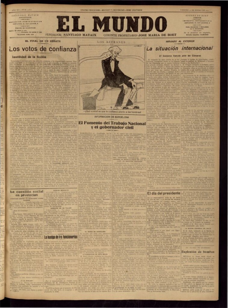 Miniatura de El Mundo del 21 de enero de 1921 (edición de provincias)