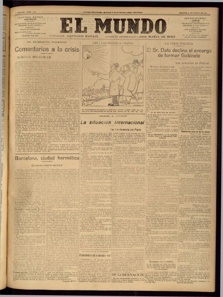 Miniatura de El Mundo del 25 de enero de 1921