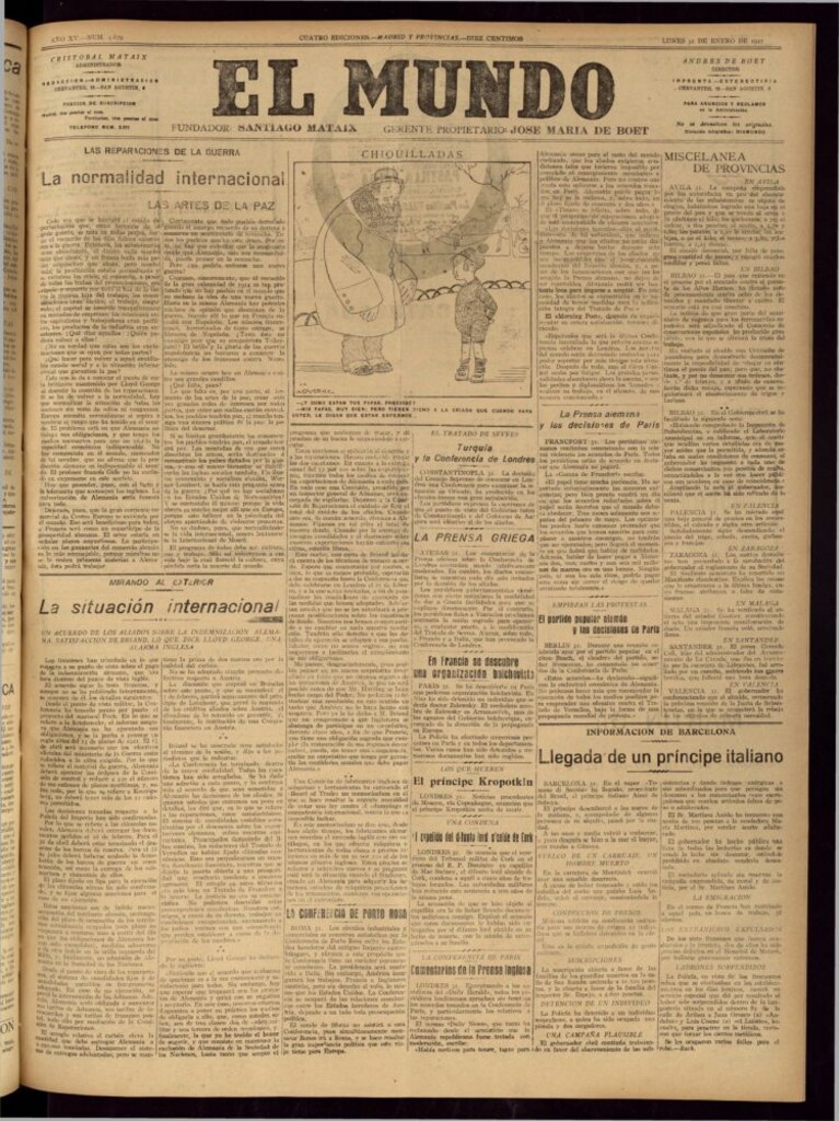 Miniatura de El Mundo del 31 de enero de 1921