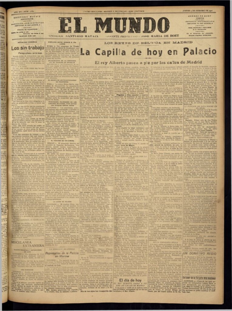 Miniatura de El Mundo del 3 de febrero de 1921 (edición de provincias)