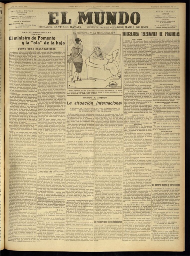 Miniatura de El Mundo del 8 de febrero de 1921