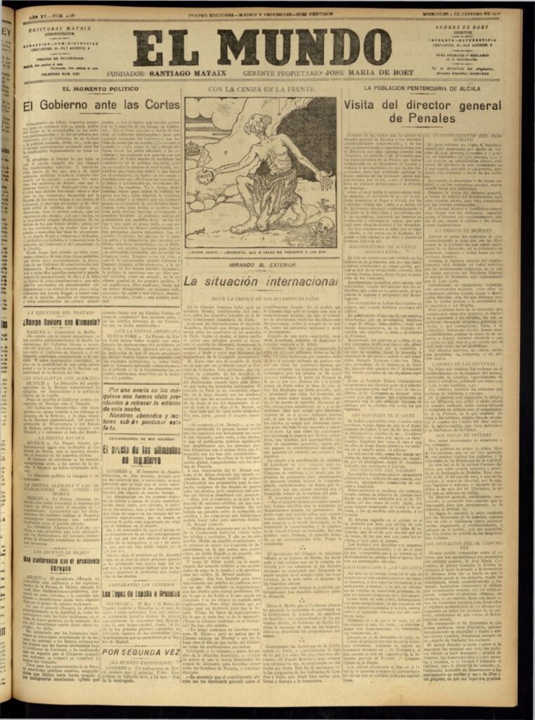 Miniatura de El Mundo del 9 de febrero de 1921