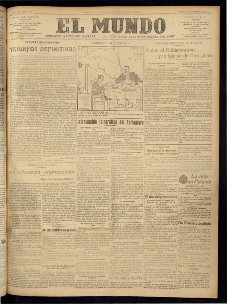 Miniatura de El Mundo del 10 de febrero de 1921 (edición de provincias)