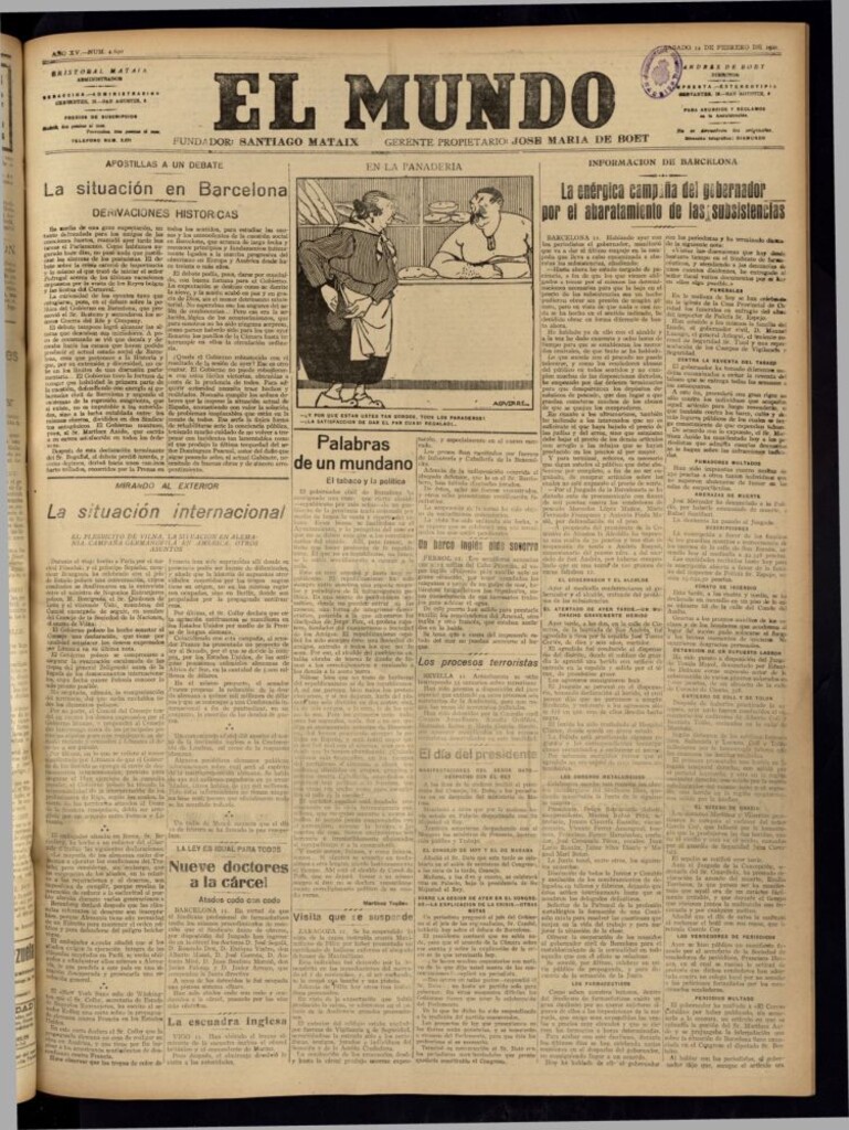 Miniatura de El Mundo del 12 de febrero de 1921 (edición de provincias)