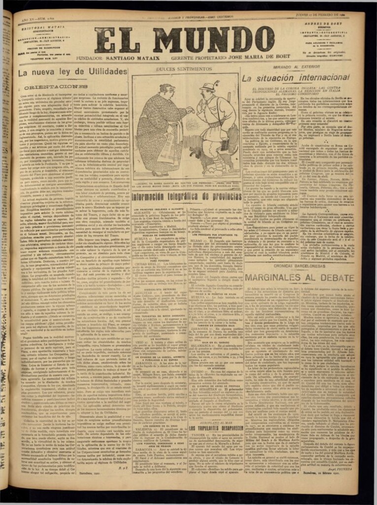 Miniatura de El Mundo del 17 de febrero de 1921 (edición de provincias)