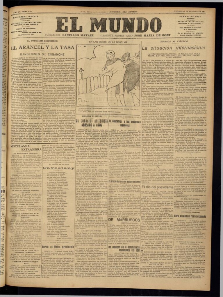 Miniatura de El Mundo del 18 de febrero de 1921 (edición de provincias)