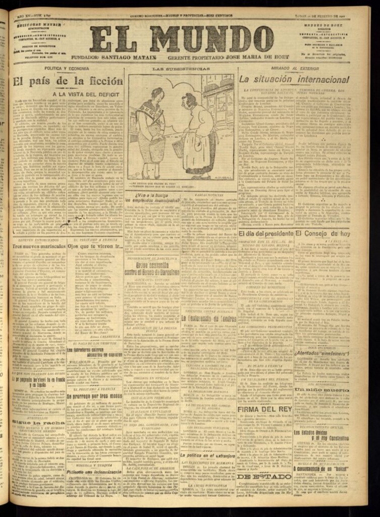Miniatura de El Mundo del 21 de febrero de 1921