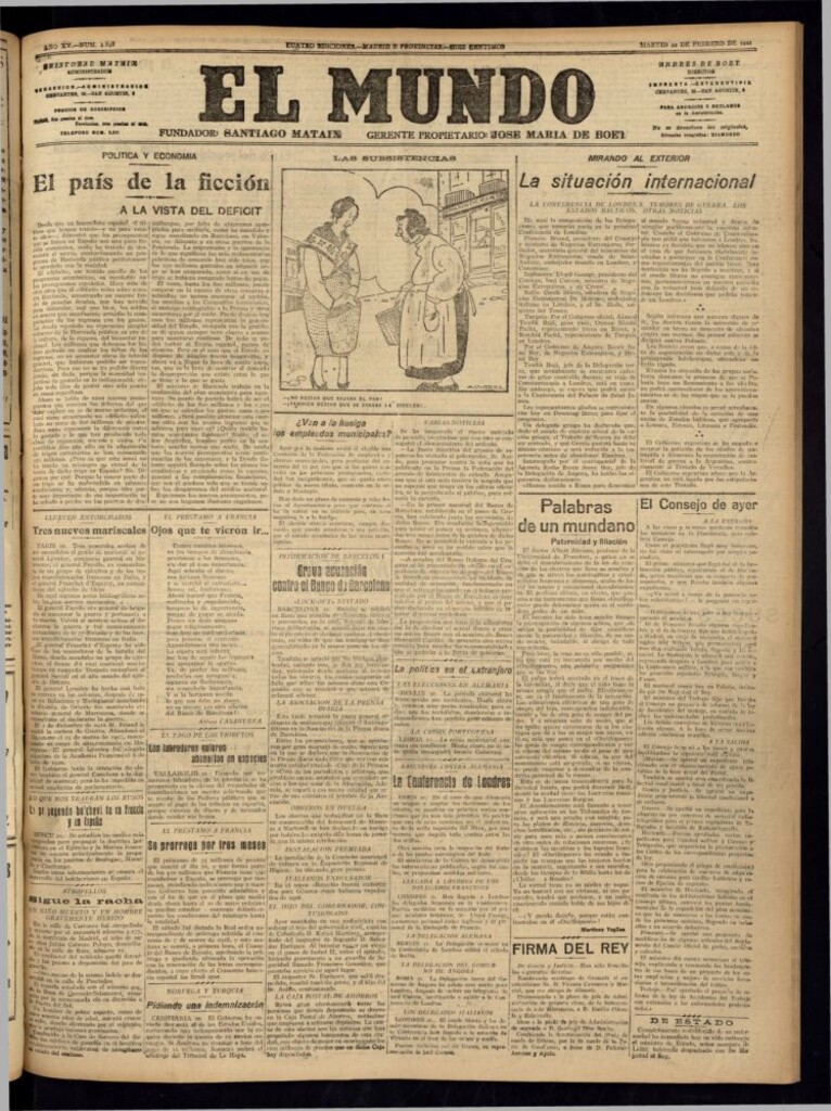 Miniatura de El Mundo del 22 de febrero de 1921 (edición de provincias)