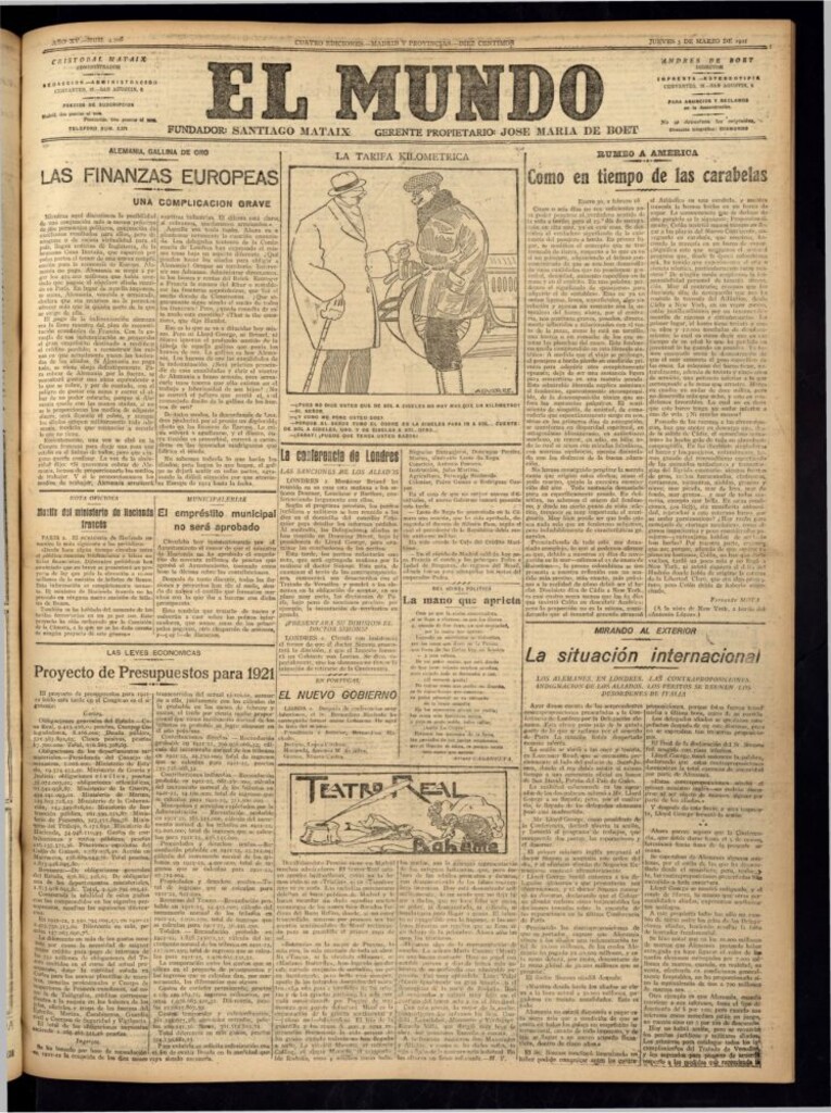 Miniatura de El Mundo del 3 de marzo de 1921 (edición de provincias)