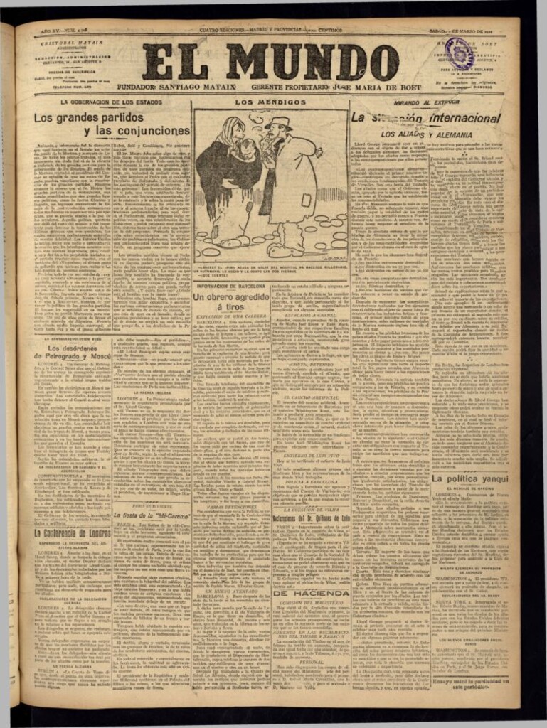 Miniatura de El Mundo del 5 de marzo de 1921 (edición de provincias)