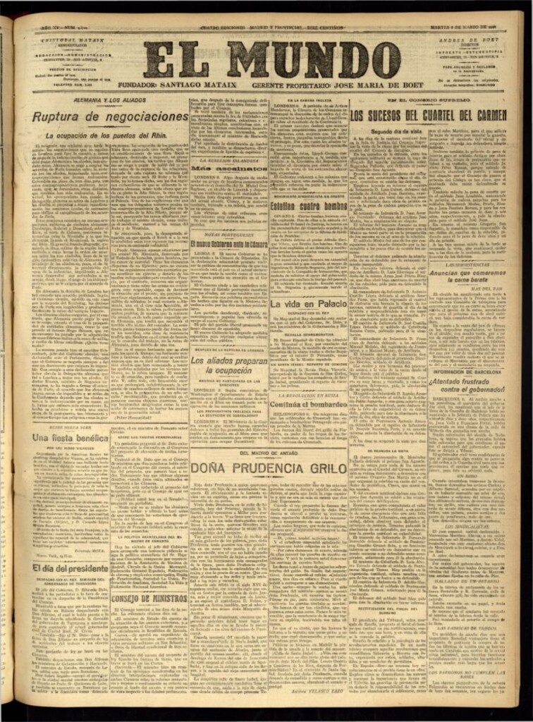 Miniatura de El Mundo del 8 de marzo de 1921