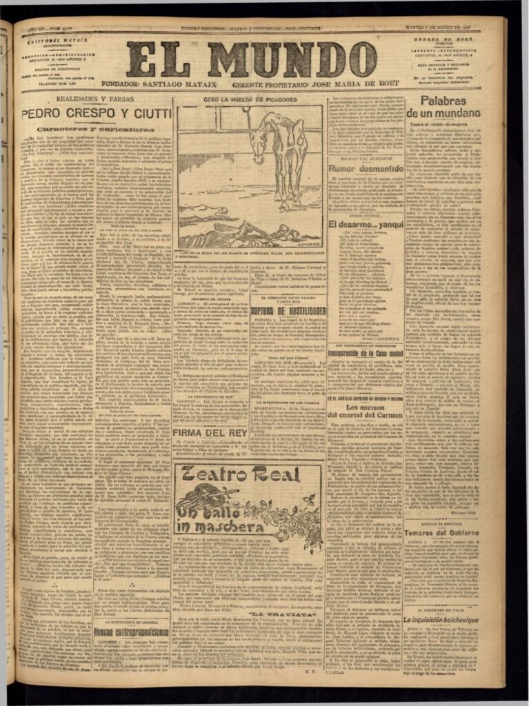 Miniatura de El Mundo del 8 de marzo de 1921 (edición de provincias)