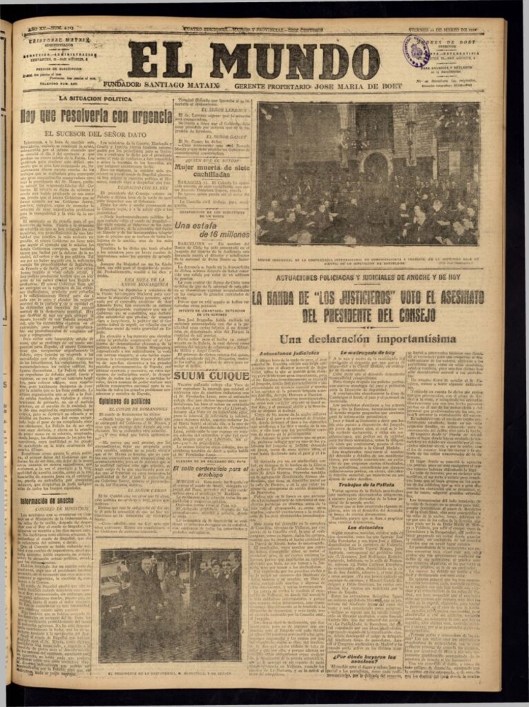 Miniatura de El Mundo del 11 de marzo de 1921 (edición de provincias)