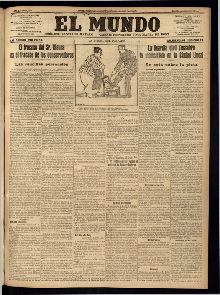 Miniatura de El Mundo del 12 de marzo de 1921 (edición de provincias)